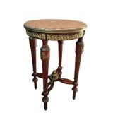Guéridon Neoclassico in Mogano e Marmo Rosso Fine '800