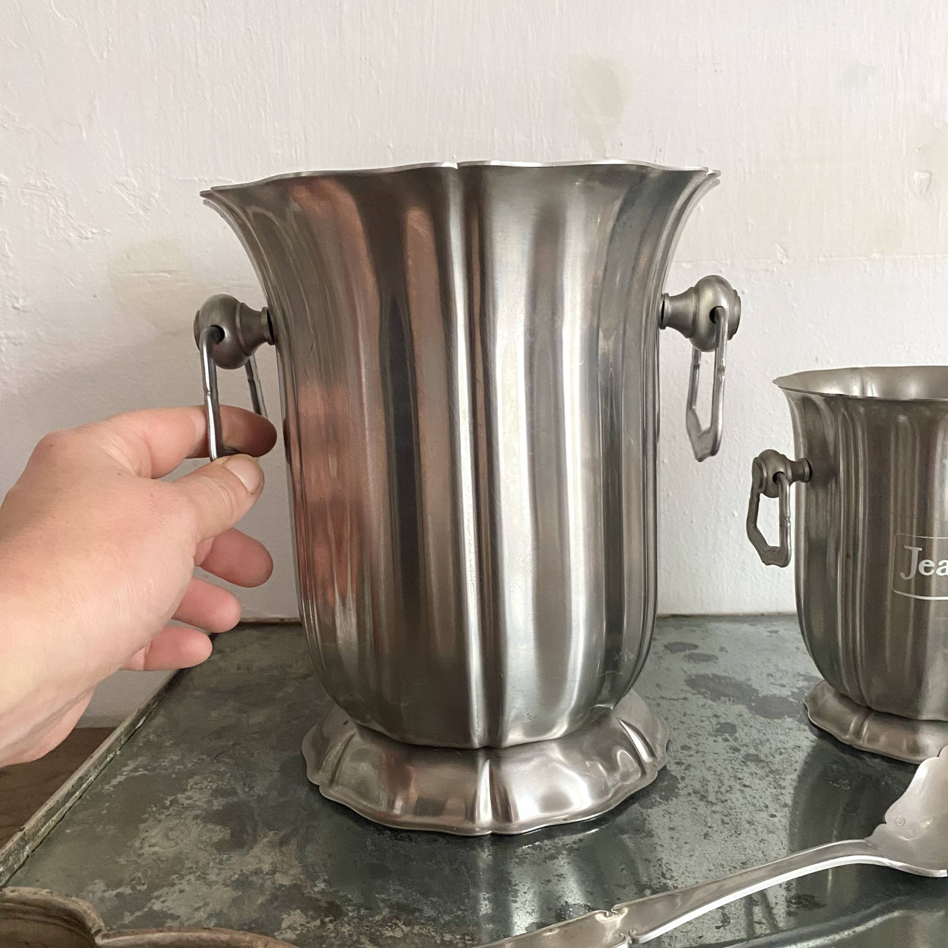 Champagne bucket set and stainless steel ice bucket Jean COUZON