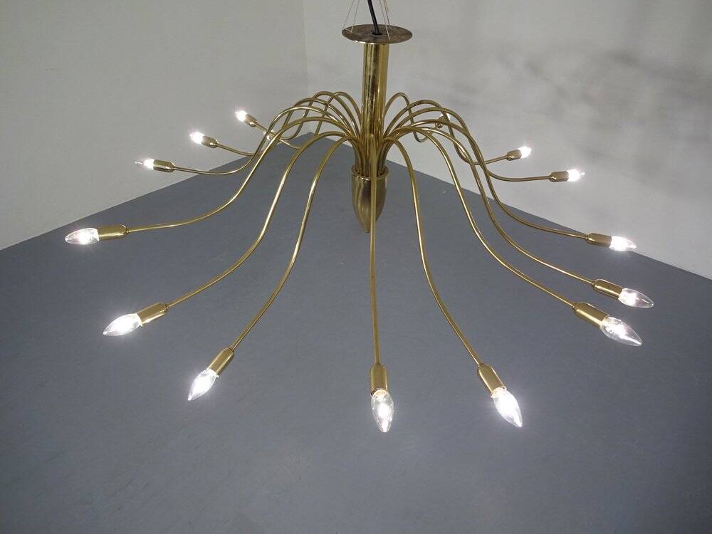Large Italian brass chandelier, 1960s