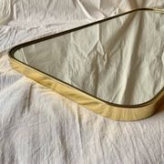 Large vintage rectangular wall mirror in gold anodized aluminum - 73 cm