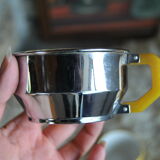 Series of 6 ceramic and stainless steel cups - 70s - Vintage