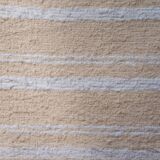 Handwoven recycled cotton rug - Cream and white