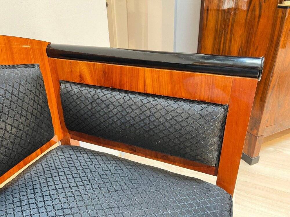 Biedermeier Sofa in Cherry Veneer and Horsehair, South Germany, 1830s