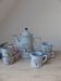 Vintage coffee service from Taiwan, 6 pieces, 1 coffee pot, 4 cups, 1 milk jug, tree of life pattern.