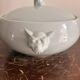 Celadon Ceramic Soup Tureen Vegetable Dish Buddha Art Deco