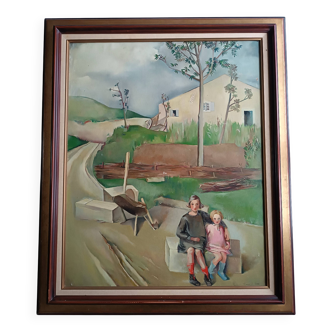 Oil painting on canvas signed lucienne tessier du cros