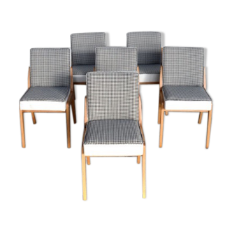 Lot de 6 chaises "pied de poule"