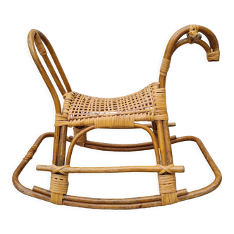 Rattan rocking horse