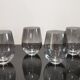 5 vintage smoky grey/black glass ball water cups
