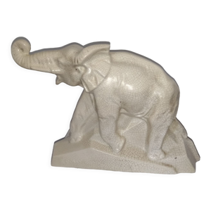 Éléphant céramique craquelée