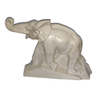 Cracked ceramic elephant art-deco
