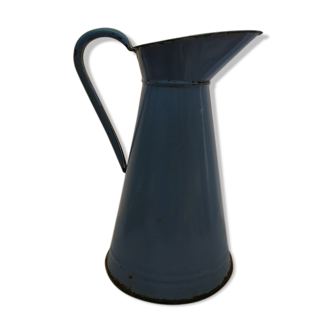Broc metal enamelled blue Patiné old vintage