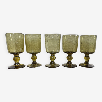 Bullé amber green wine glasses