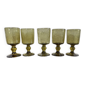 Bullé amber green wine glasses