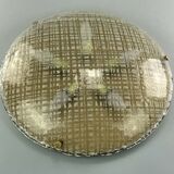 60s 70s lamp light plafoniere flush mount ice glass hillebrand 60s