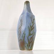 Vase vintage en céramique bleue 1960