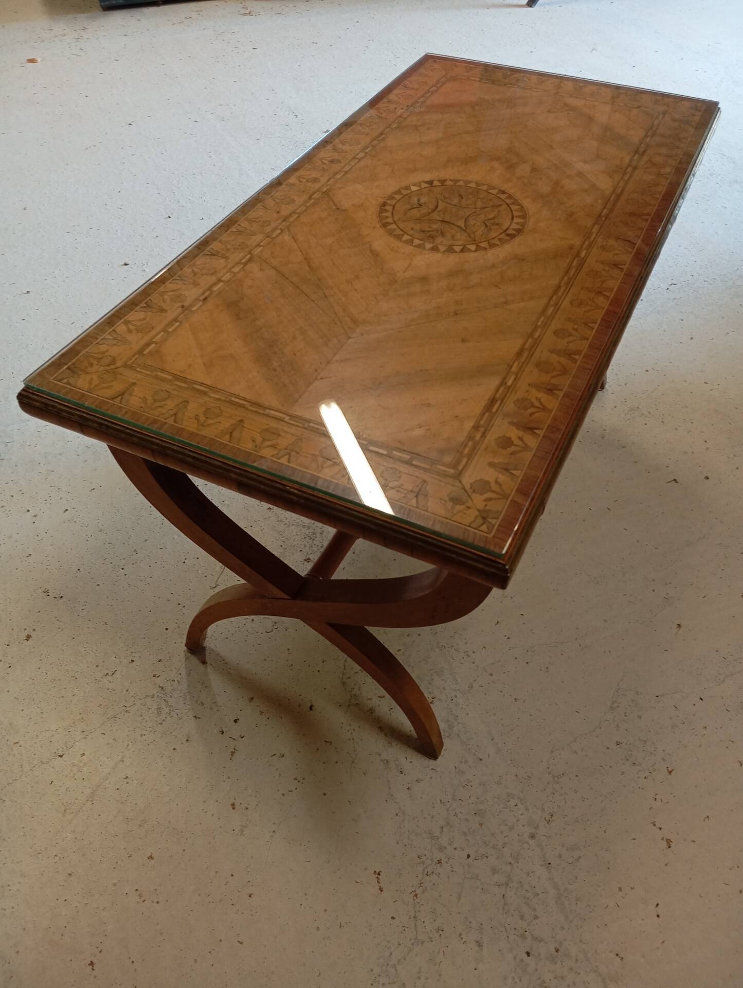 Neo-Classical / Directory Style Coffee Table in Marquetry