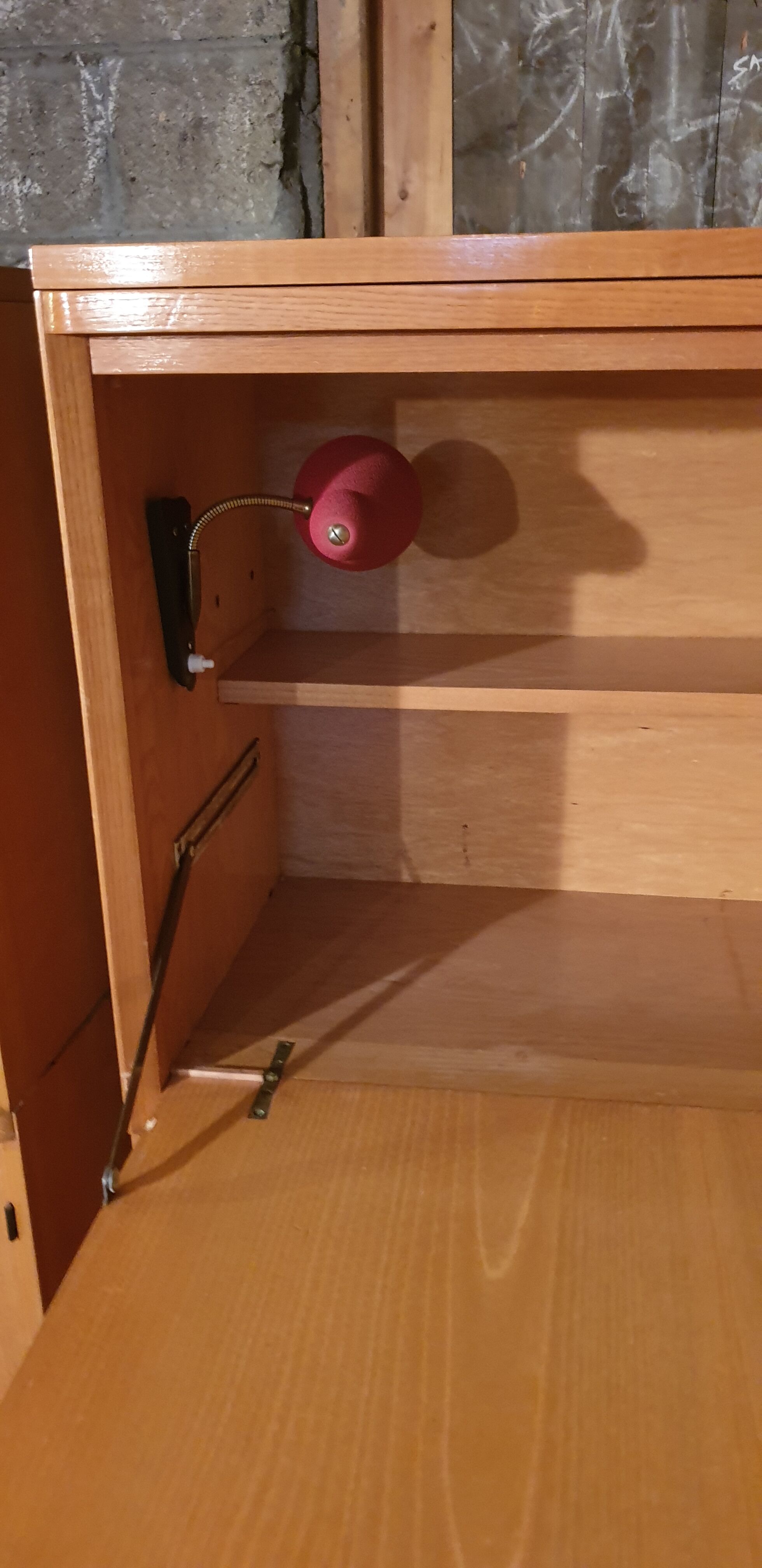 Secretary with vintage flap lamp casserole