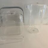 Transparent ice bucket and pitcher, Italian design Guzzini, 1970