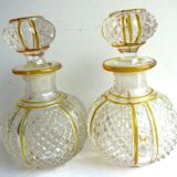 Baccarat perfume bottle, yellow eds and diamond tips