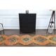 1970s Vintage Turkish Hand-Knotted Wool Cotton Orange Runner Rug 88x337