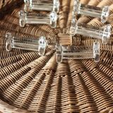 A set of 6 transparent trilobite glass knife rests.