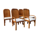 Suite of four chairs and two bamboo chairs