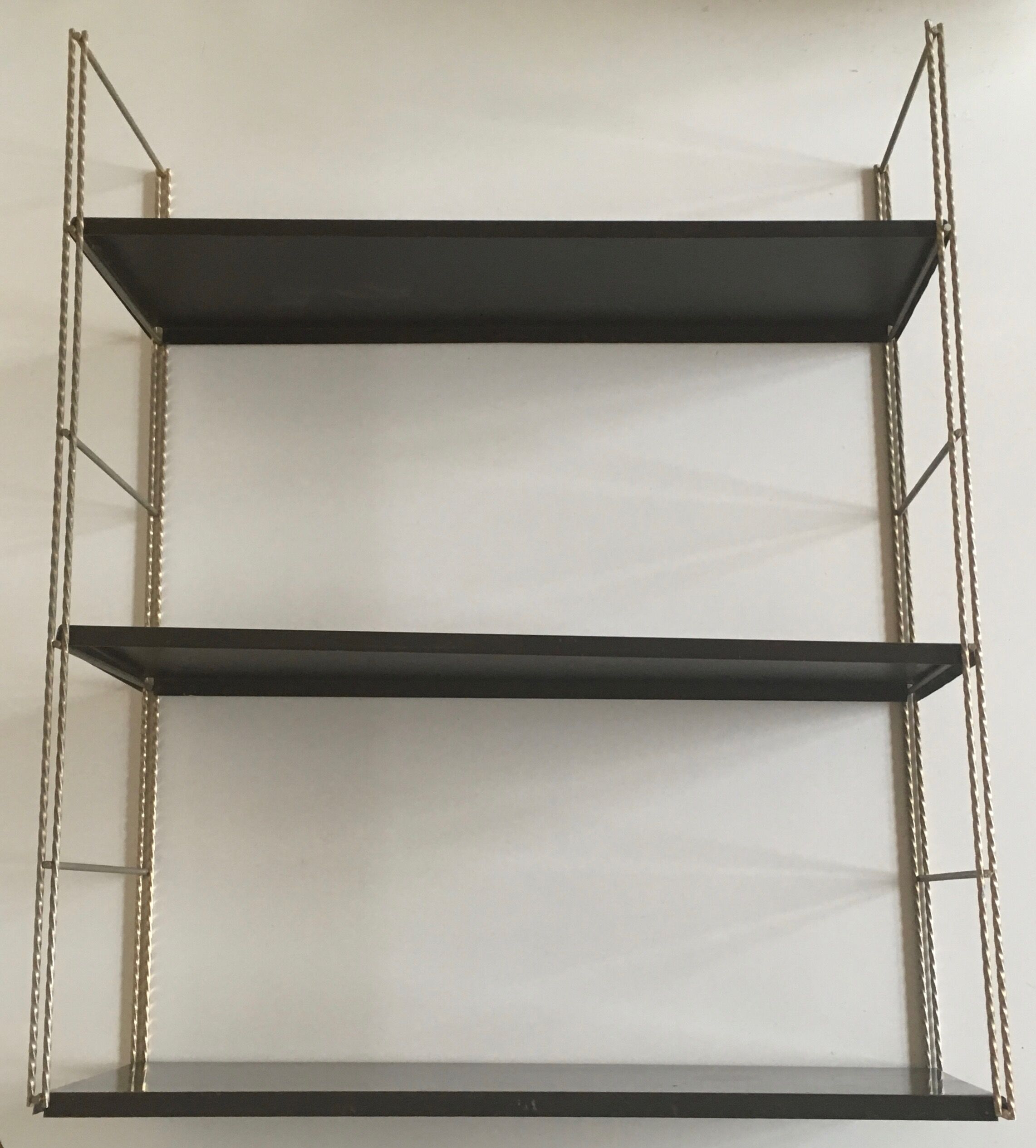 Black brown metal String Shelf