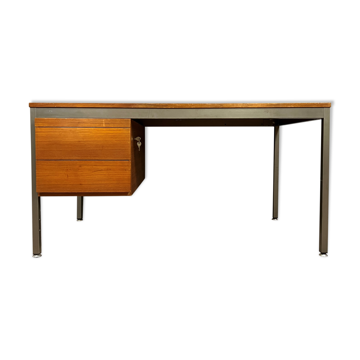 Georges Frydman steel and walnut desk edited by EFA in the 60s