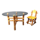 Vintage bamboo dining table, 1970s