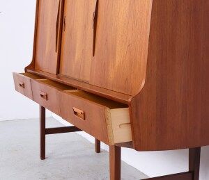 Vintage tall teak sideboard, 1960s