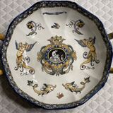 Melonniere in fine polychrome earthenware from Gien with Italian Renaissance decor