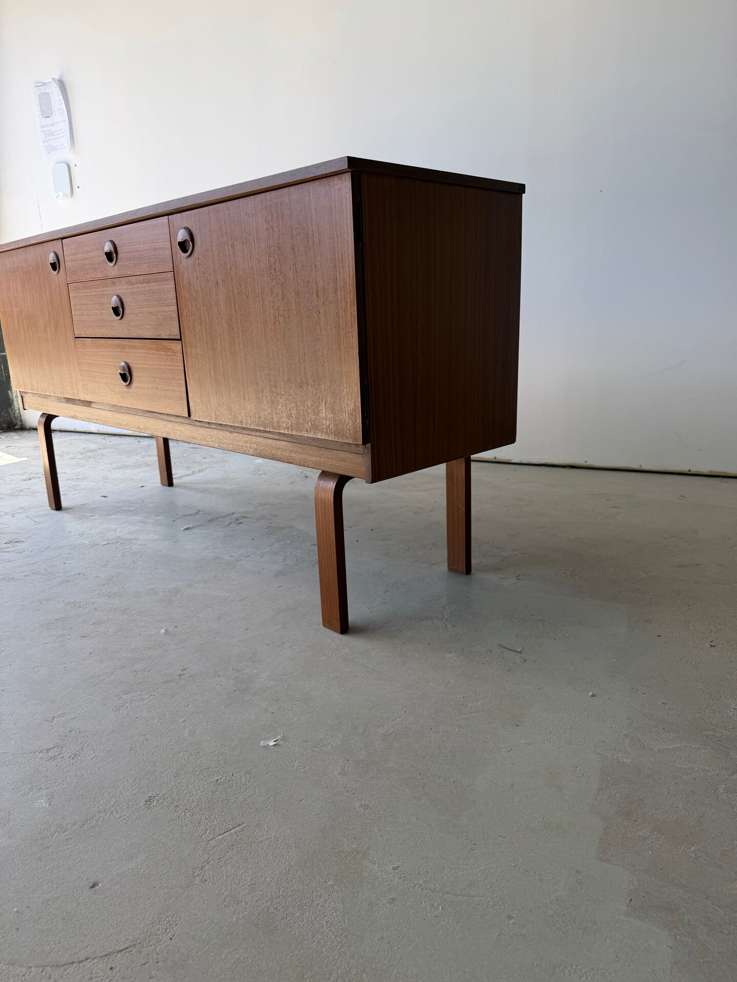 Teak sideboard with Scandinavian design by Schreiber from the 1970s.