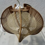 Scandinavian hanging lamp wire and wood