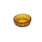 Art Deco salt cellar, orange glass, Ząbkowice, Poland, 1930s.