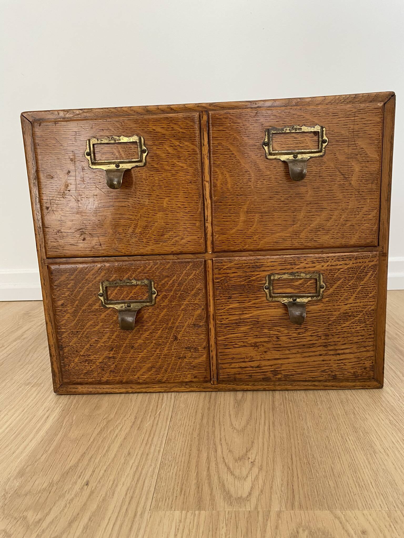 Vintage professional furniture, shannon unis france four-drawer filing cabinet for postcards