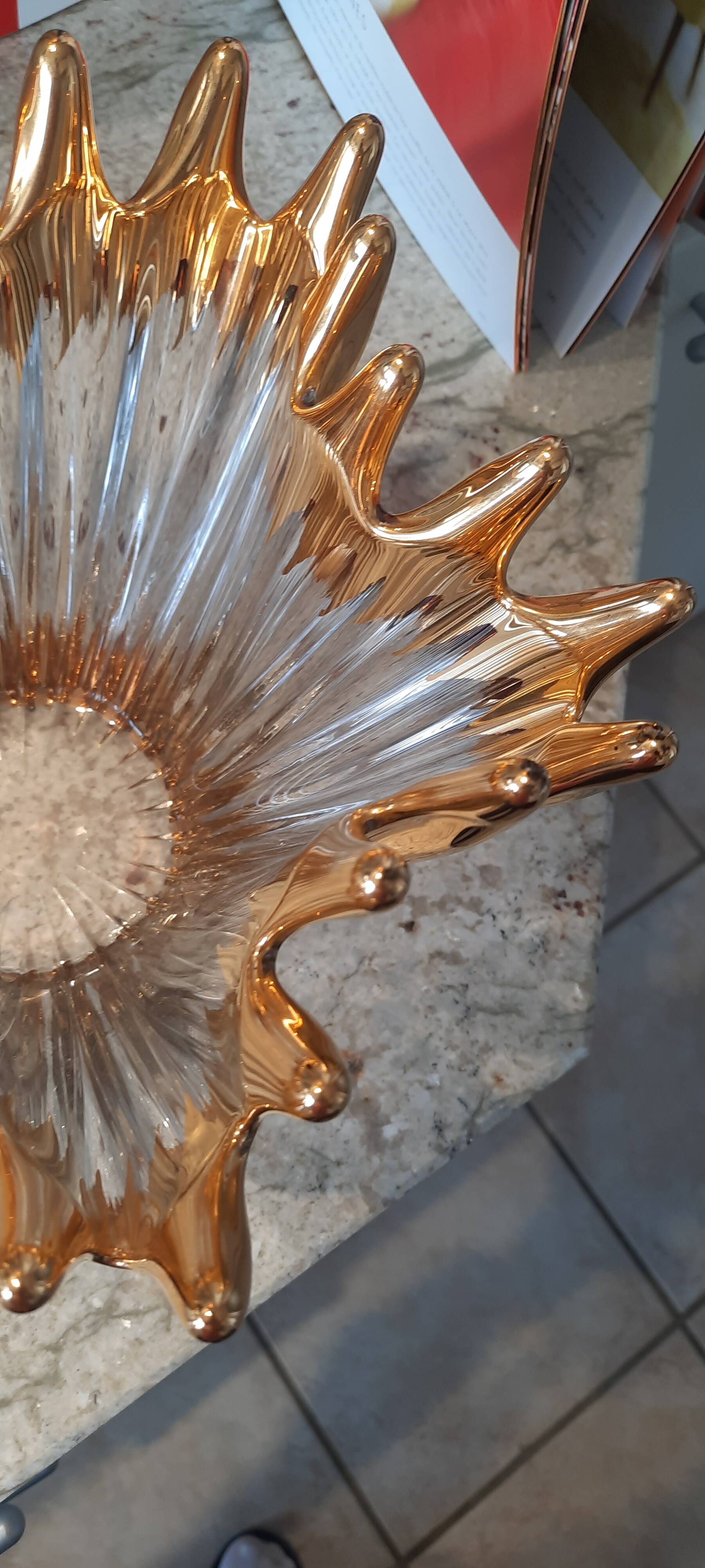 Vintage Bayel crystal vase bowl