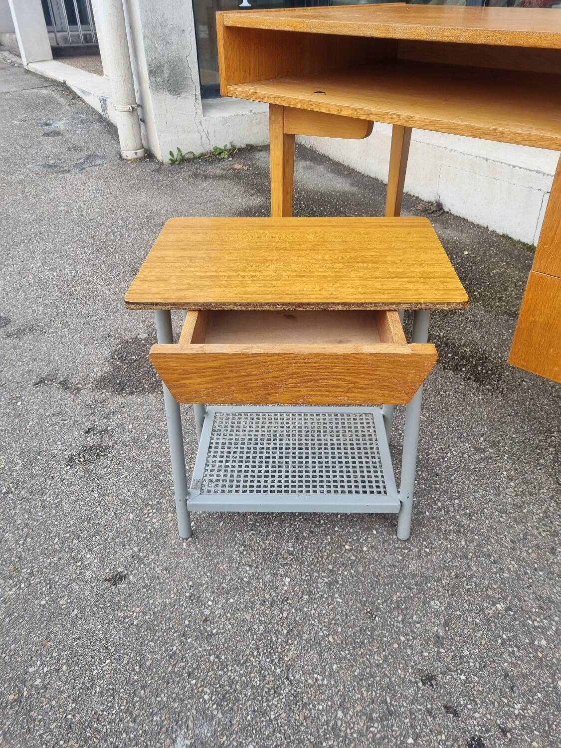 Antique Small Vintage Modernist Bedside Table
