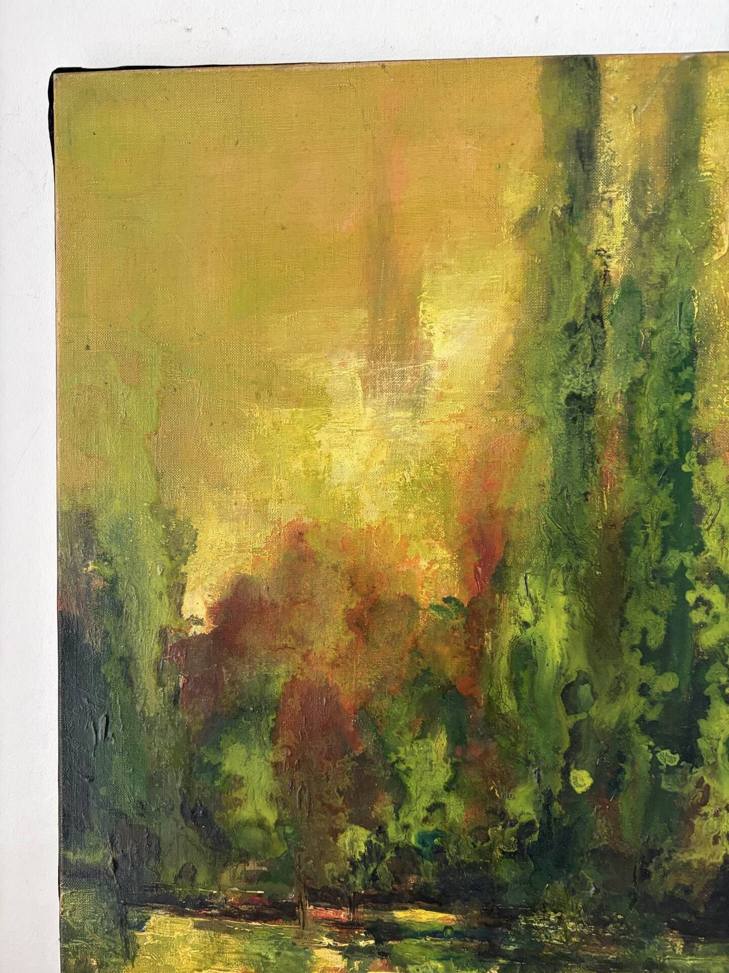 Reflets d’automne, huile sur toile signée 1974