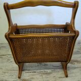 Porte revue en bois et cannage