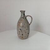 Signed pitcher in vintage speckled stoneware