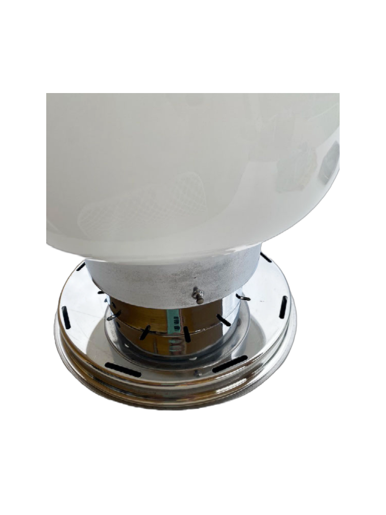 Table lamp in Murano glass and chrome plated metal