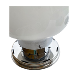 Table lamp in Murano glass and chrome plated metal
