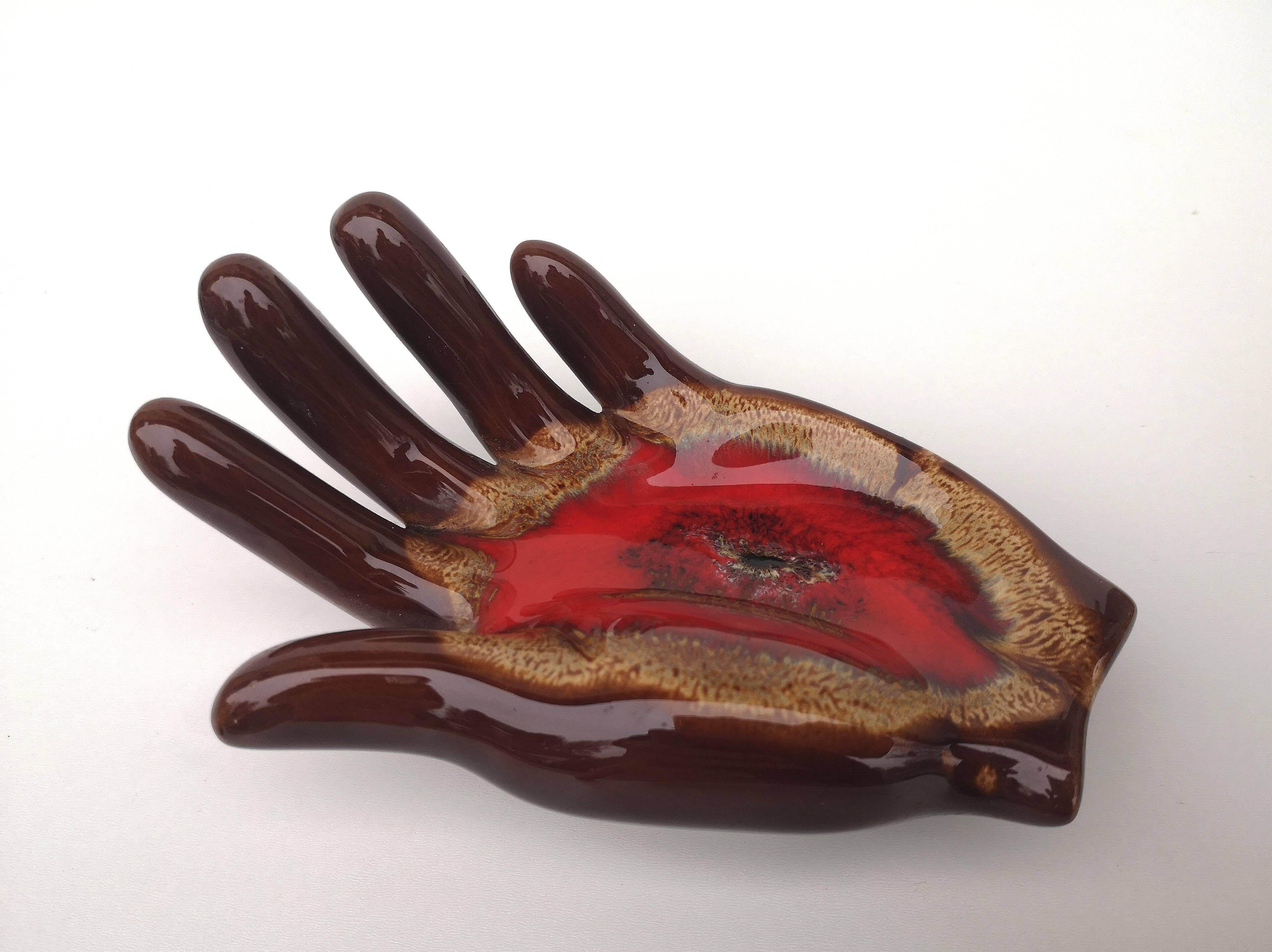 Vintage hand glazed ceramic ashtray