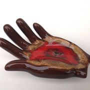 Vintage hand glazed ceramic ashtray