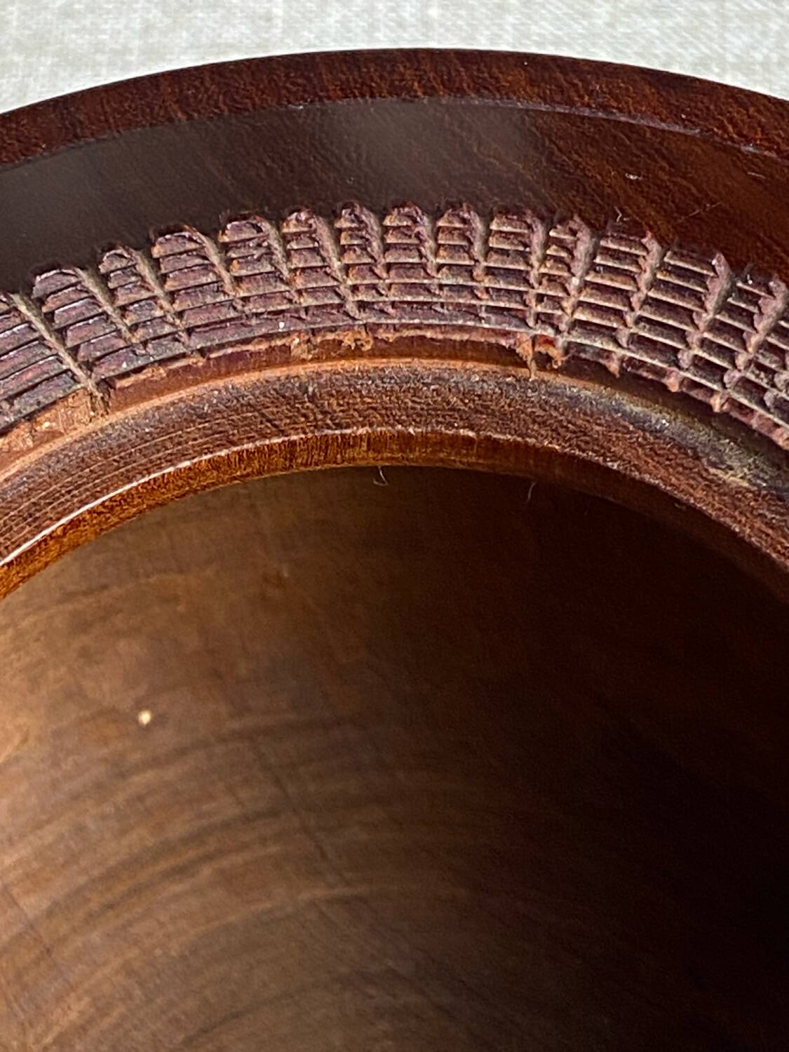 Carved wooden bonbonnière