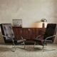 2 cantilever chairs with tubular chrome structure by Pierson of Fra