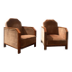 Pair of Art Deco club armchairs, renovated