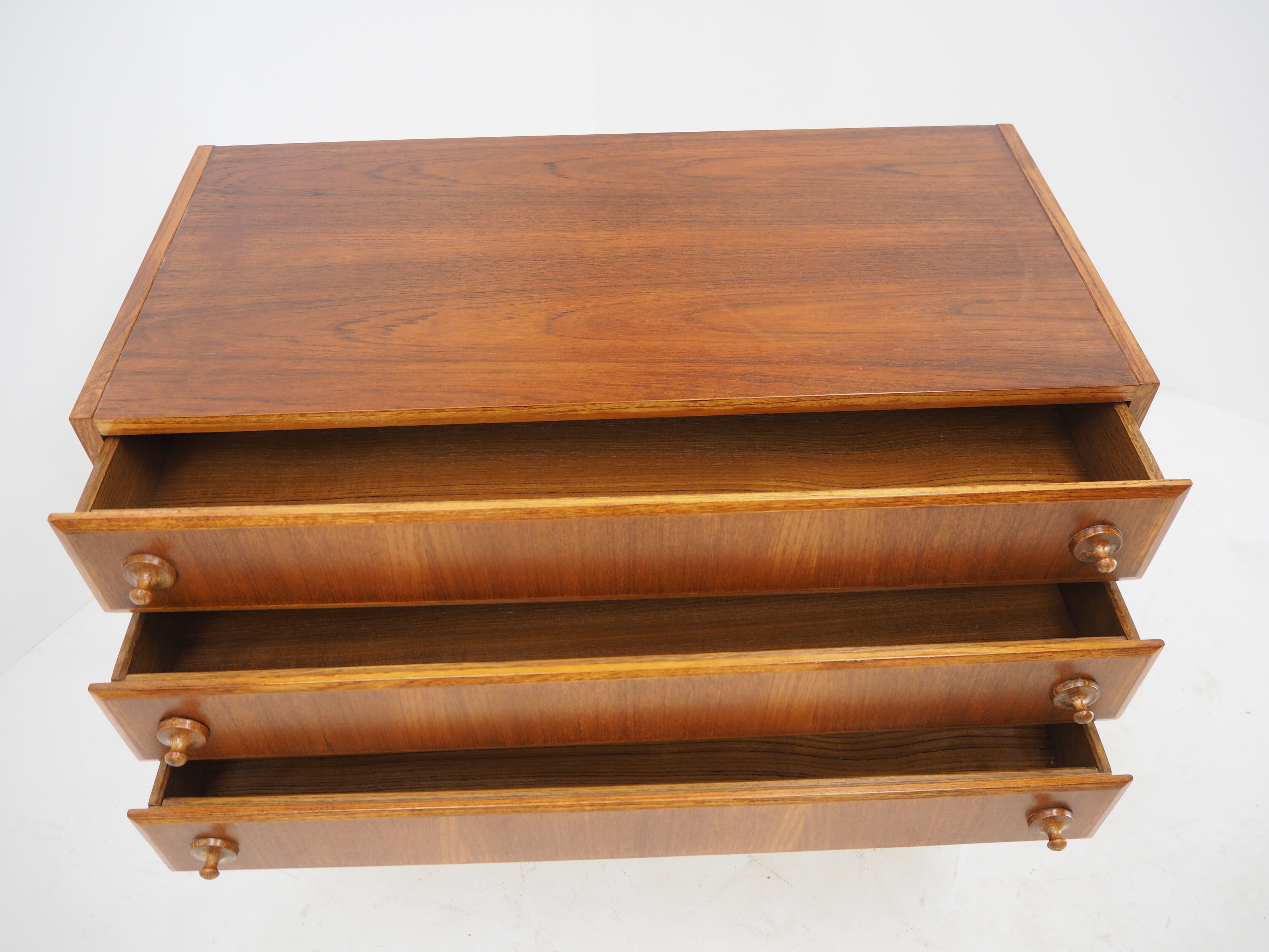 1960 Rare Teak and Oak Chest of Drawers by Krasna Jizba ,Czechoslovakia