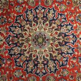 Tapis persan vintage tissé à la main en laine rouge kashan tapis de salon - 209x242cm